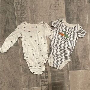 3/$20 Carter's White and Gray Bodysuits Soft Cotton One Pieces